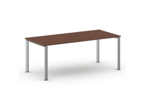 Jednací kancelářský stůl PRIMO INFINITY, 200x90 cm, šedostříbrná podnož, třešeň