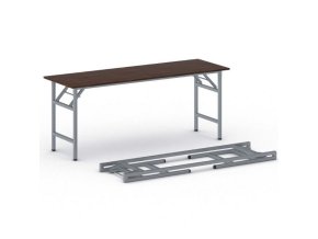 Konferenční stůl FAST READY, 170x50 cm, šedostříbrná podnož, ořech