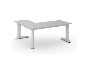 Rohový kancelářský stůl PRIMO FLEXIBLE, 180x160 cm, šedá