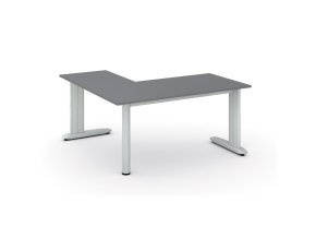 Rohový kancelářský stůl PRIMO FLEXIBLE, 160x160 cm, grafit
