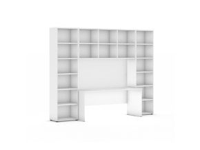 Sestavy knihoven INTEGRO se stolem, vyšší, 2950 x 700/400 x 2300 mm, bílá