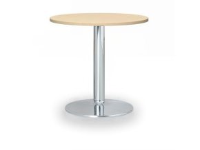 Konferenční stolek ZEUS II, průměr 60 cm, chromovaná podnož, bříza