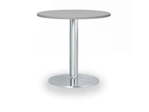 Konferenční stolek ZEUS II, průměr 60 cm, chromovaná podnož, šedá