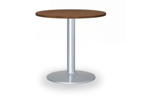 Konferenční stolek ZEUS II, průměr 60 cm, šedá podnož, ořech