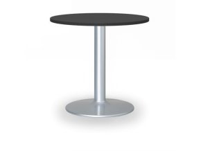 Konferenční stolek ZEUS II, průměr 60 cm, šedá podnož, grafit