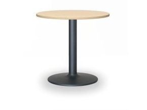 Konferenční stolek ZEUS II, průměr 60 cm, černá podnož, bříza