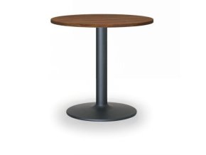 Konferenční stolek ZEUS II, průměr 60 cm, černá podnož, ořech