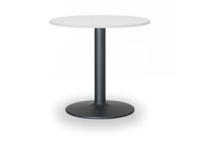 Konferenční stolek ZEUS II, průměr 60 cm, černá podnož, bílá