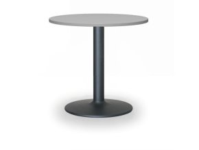 Konferenční stolek ZEUS II, průměr 60 cm, černá podnož, šedá