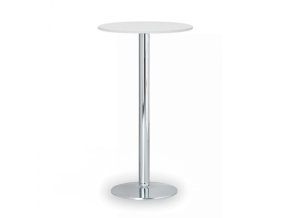 Koktejlový stůl OLYMPO II, průměr 600 mm, chromovaná podnož, deska bílá