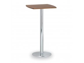 koktejlovy stul olympo ii 660x660 mm chromovana podnoz deska orech 88316