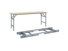 Konferenční stůl FAST READY, 170x50 cm, šedostříbrná podnož, dub přírodní