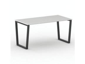 Kancelářský stůl PRIMO IMPRESS, 160x80 cm, černá podnož, bílá