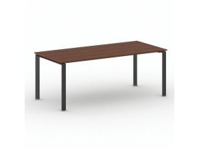 Jednací kancelářský stůl PRIMO INFINITY, 200x90 cm, černá podnož, třešeň