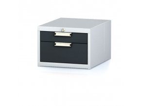 zavesny dilensky box na naradi k pracovnim stolum mechanic 2 zasuvky 480 x 600 x 351 mm antracitove dvere 17914