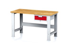 nastavitelny dilensky stul mechanic i zavesny box na naradi 1 zasuvka 1500x685x700 1055 mm cervene dvere 17957