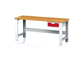 nastavitelny dilensky stul mechanic i zavesny box na naradi 1 zasuvka 2000x685x700 1055 mm cervene dvere 17959