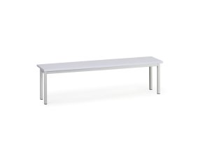 Šatní lavice, sedák - lamino, délka 1500 mm, modré nohy, šedá