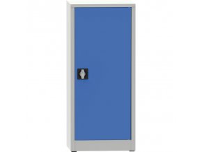 Dílenská policová skříň na nářadí KOVONA, 2 police, svařovaná, 508 x 400 x 1150 mm, šedá / modrá