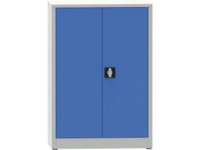 Dílenská policová skříň na nářadí KOVONA JUMBO, 2 police, svařovaná, 800 x 500 x 1150 mm, šedá / modrá
