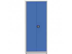 Dílenská policová skříň na nářadí KOVONA JUMBO, 4 police, svařovaná, 800 x 500 x 1950 mm, šedá / modrá