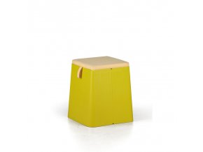 plastovy taburet s polstarkem billy zluty 24971
