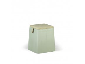 plastovy taburet s polstarkem billy zeleny 24972