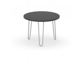 Kulatý konferenční stůl SPIDER, průměr 600 mm, šedo-stříbrná podnož, deska grafitová