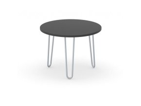 Kulatý konferenční stůl SPIDER, průměr 60 cm, šedostříbrná podnož, grafit