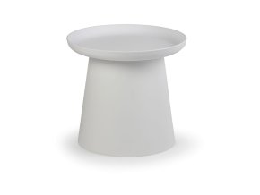 Plastový kávový stolek FUNGO, průměr 50 cm, bílý