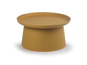 Plastový kávový stolek FUNGO, průměr 70 cm, okrový