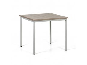 Jídelní stůl TRIVIA, světle šedá konstrukce, 800 x 800 mm, dub přírodní