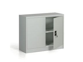 kovova spisova skrin demontovana 1 police 950 x 800 x 400 mm seda 27015