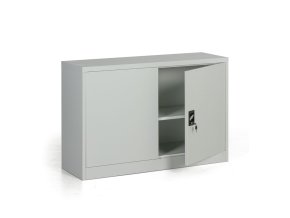 kovova spisova skrin demontovana 1 police 1200 x 800 x 400 mm seda 27011