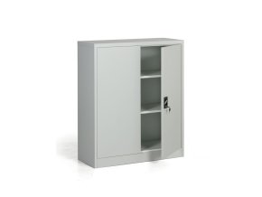 kovova spisova skrin demontovana 2 police 950 x 1150 x 400 mm seda 27007