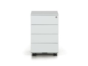 Kovový mobilní kontejner METAL, 4 zásuvky, šedý