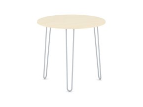 Kulatý jídelní stůl SPIDER, průměr 80 cm, šedostříbrná podnož, bříza