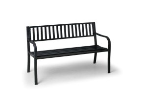 Kovová parková lavička STRIP s opěradlem, 1270 mm