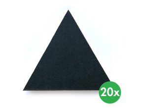 Akustický panel, trojúhelník, 20x20x20 cm, 20 ks, černá