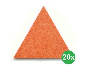 Akustický panel, trojúhelník, 20x20x20 cm, 20 ks, oranžová