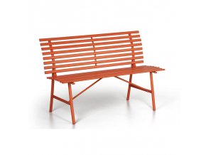 kovova zahradni lavicka spring oranzova 30754