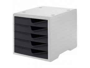 Třídící box, 5 zásuvek, šedá/antracit