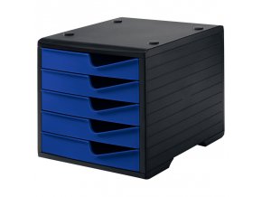 tridici box 5 zasuvek cerna modra 30655