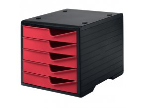 tridici box 5 zasuvek cerna cervena 30661