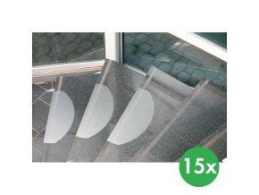 Ochranné nášlapy na schody - polykarbonát, 654x236 mm, 15 ks