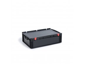 ESD Euro přepravka s víkem 600 x 400 x 185 mm