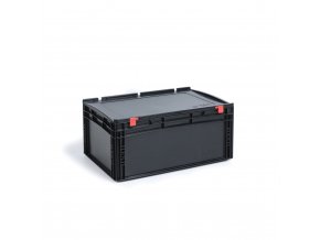 ESD Euro přepravka s víkem 600 x 400 x 285 mm