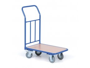 Plošinový vozík s výplní madla, plošina 450x700 mm, nosnost 200 kg, kola 125 mm s šedou pryží