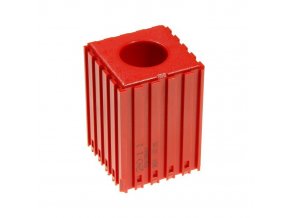 plastovy box na naradi s valcovou stopkou d25 modul 5x5 1 dutina cervena 35565