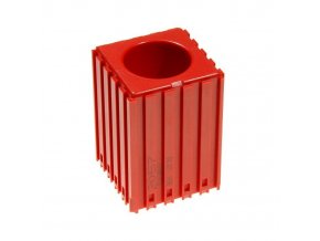 Plastový box na nářadí s válcovou stopkou D32, modul 5x5, 1 dutina, červená